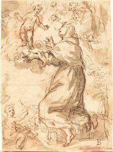 Il Bambino Gesù appare a San Francesco da Venetian 17th Century