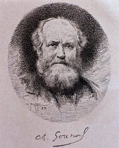 Ritratto di Charles Gounod (disegno) da Vespasiano Bignami