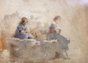 Due giovani donne da Vespasiano Bignami
