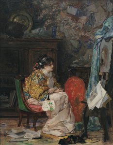 Una modella nello studio dell