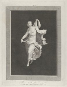 Una baccante parzialmente nuda che avanza tenendo le estremità del suo drappo da Vicenzo Feoli