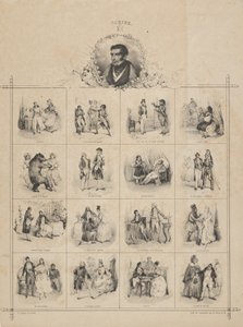 Augustin-Eugène Scribe con personaggi, XIX secolo da Victor Adam