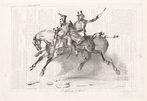 Caricatura della fanteria a cavallo da Victor Adam