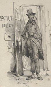 Uomo in piedi in una porta, metà del XIX secolo da Victor Adam