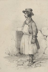 Uomo con grembiule e cappello, metà del XIX secolo da Victor Adam