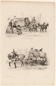 Omnibus sugli Champs-Elysées, c.1841-44 da Victor Adam