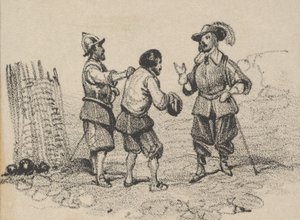 Tre uomini che discutono, metà del XIX secolo da Victor Adam