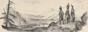 Tre soldati in un paesaggio, metà del XIX secolo da Victor Adam