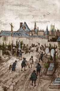 Convulsionario giansenista (o Saint Medard) (Opere di convulsioni) nel XVIII secolo: "i malati e gli infermi vanno al cimitero di Saint-Medard (dove si trova la tomba del diacono François Paris) per essere miracolosamente guariti"
