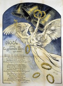 Figura allegorica della Pace - Poema "Natale per la grande pace che viene" di André Fontaine, ill. da V. Prouvé da Victor Emile Prouve