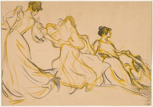 Studio per la decorazione della Salle des Fêtes per la Mairie du 11e arrondissement de Paris da Victor Emile Prouve