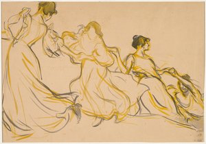 Studio per la decorazione della Salle des Fêtes per La Mairie del 11e arrondissement di Parigi, 1897 da Victor Emile Prouve