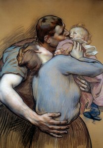 La famiglia. Disegno di Victor Prove (1856-1943) da Victor Emile Prouve
