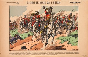 Carica dei Royal Scots Greys alla Battaglia di Waterloo, c.1920