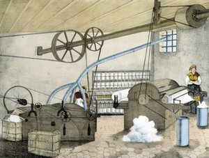 Filatura meccanica - litografia di Janson. XIX secolo. da Victor Janson
