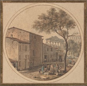 Veduta del Foro Romano con il Tempio di Saturno sullo sfondo, n.d. da Victor Jean Nicolle