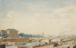 Vista del Ponte della Concordia e del Palazzo Borbone a Parigi