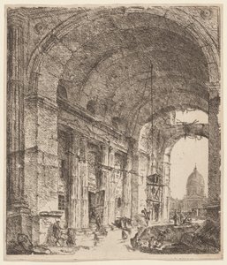 Una Volta Rovinata con Vista di San Pietro da Victor Louis