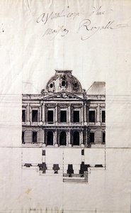 Progetto per una facciata di una casa reale