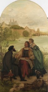 Cavaliere Hartmut von Kronberg con il riformatore Oecolampadius a Basilea