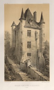 Architettura Pittoresca o Monumenti del XV e XVI Secolo: Castelli di Francia del XV e XVI Secolo: Tav. 60, Casa Fortificata a Uzerches (Corrèze) da Victor Petit