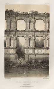 Architettura Pittoresca o Monumenti del XV e XVI Secolo: Castelli di Francia del XV e XVI Secolo: Tav. 74, Galleria Rovinata di un Castello, da un vecchio disegno