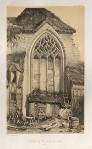 Architettura Pittoresca o Monumenti del XV e XVI Secolo: Castelli di Francia del XV e XVI Secolo: Pl.17, Rovina di St. Jean-Le-Bas (Aisne) da Victor Petit