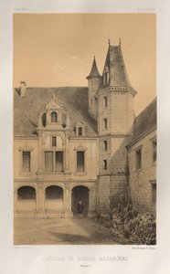 Architettura Pittoresca o Monumenti del XV e XVI Secolo: Castelli di Francia del XV e XVI Secolo: Tav. 36, Castello di Rocher Mezangers (Mayenne) da Victor Petit