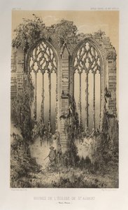 Architettura Pittoresca o Monumenti del XV e XVI Secolo: Castelli di Francia del XV e XVI Secolo: Tav. 38, Rovine della Chiesa di St. Aubert (Haute-Marne) da Victor Petit