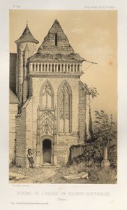 Architettura Pittoresca o Monumenti del XV e XVI Secolo: Castelli di Francia del XV e XVI Secolo: Tav. 2, Portale della Chiesa di Villiers Sur-Tholon (Yonne) da Victor Petit