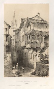 ...Pl. 10, Vecchie case a Tulle Correze, 1860 da Victor Petit