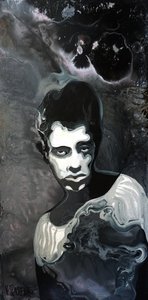 Uomo cupo in bianco e nero da Victor Tkachenko