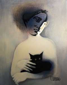 La misteriosa figura del gatto nero da Victor Tkachenko