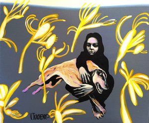 Abbraccio protettivo di una donna