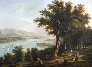 Veduta da Hyde Park sul fiume Hudson, 1845 da Victor de Grailly