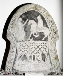 Pietra runica con un cavaliere, VII-VIII secolo