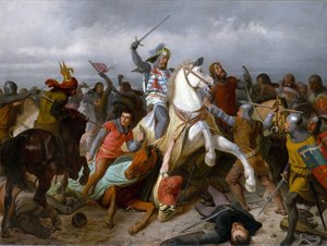 Giovanni di Boemia nella battaglia di Crécy da Viktor Barvitius