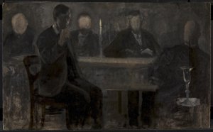 Cinque ritratti. Studio per dipinto nella Thielska Galleriet, Stoccolma da Vilhelm Hammershøi