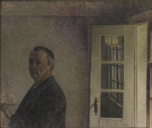 Autoritratto. Il cottage Spurveskjul a Sorgenfri, a nord di Copenaghen da Vilhelm Hammershøi