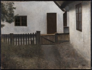 Facciate delle case. Frederiksværk. Estate. da Vilhelm Hammershøi