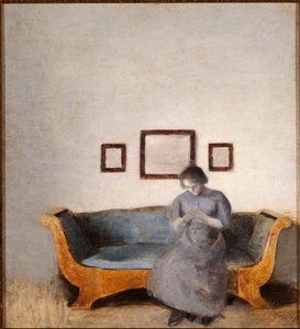 Ida Hammershoi seduta su un divano