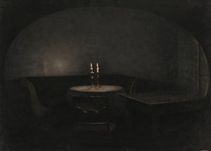 Interno. Luce artificiale da Vilhelm Hammershøi