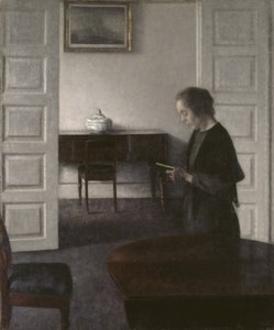 Interno con una signora che legge da Vilhelm Hammershoi