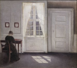 Vivere in Strand Street con il sole sul pavimento, 1901 da Vilhelm Hammershoi