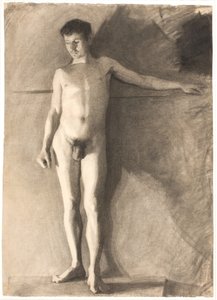 Modello maschile in piedi da Vilhelm Hammershøi