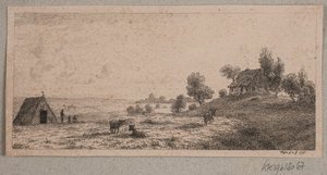 Paesaggio con una casa colonica e una capanna da Vilhelm Kyhn