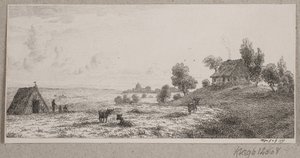 Paesaggio con una casa colonica e una capanna da Vilhelm Kyhn