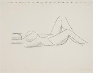 Modella femminile sdraiata, gambe a destra da Vilhelm Lundstrøm