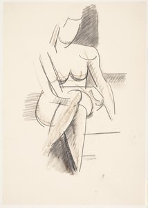 Modello femminile seduto, visto di fronte da Vilhelm Lundstrøm