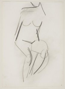 Donna nuda seduta vista di fronte